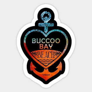 Buccoo Bay Beach, Tobago, Sandy Heart Ship Anchor Sticker